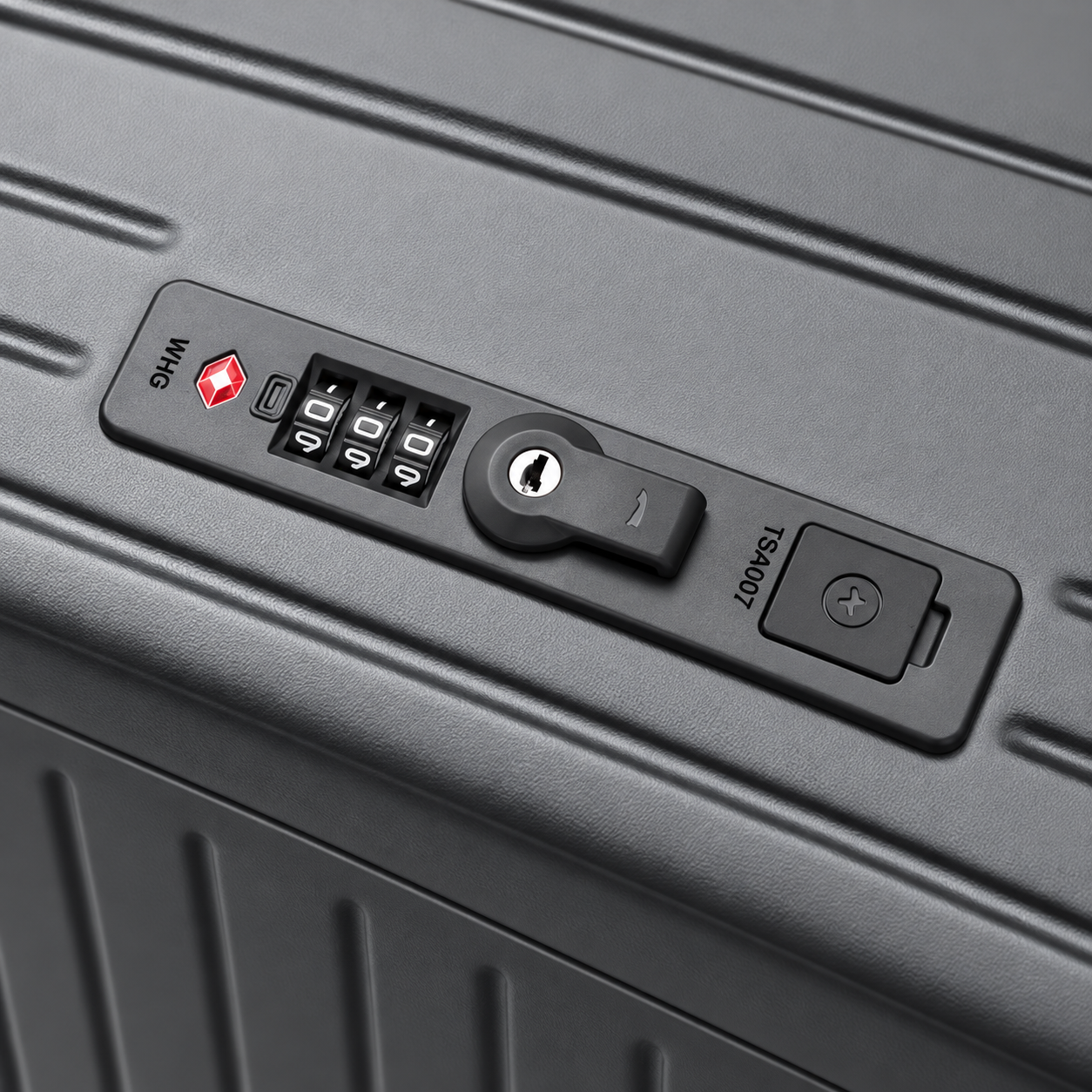Close-up of the suitcase combination lock
