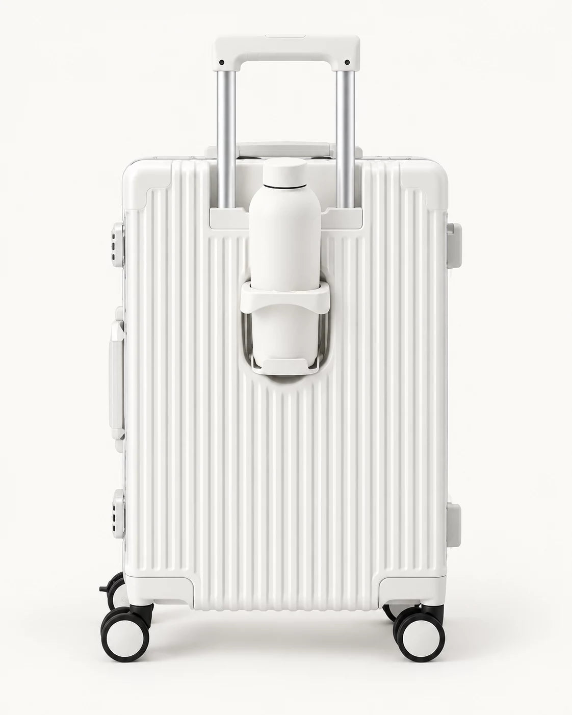 Rear view with fold-out cup holder